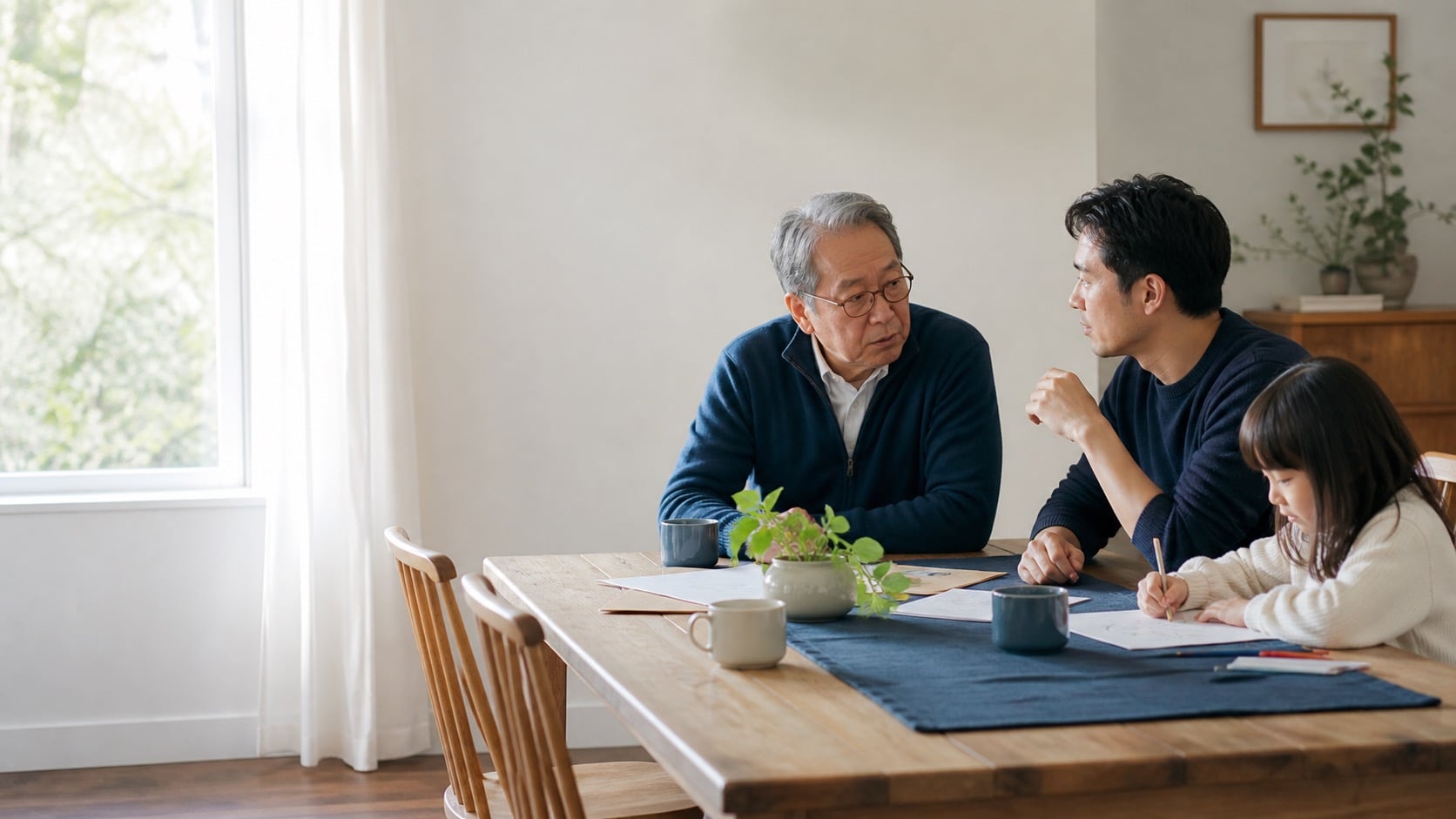 Family spending time together at home